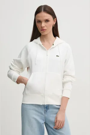 Lacoste Bluza damska kolor z kapturem gładka