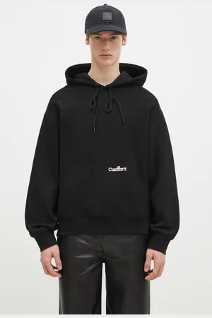 Carhartt Bluza bawełniana Hooded Label Script Sweat męska kolor z kapturem z aplikacją I034430.89XX