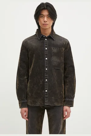 Helmut Lang Koszula bawełniana Curved Cl Shirt.Floc męska kolor regular z kołnierzykiem klasycznym O10DM503