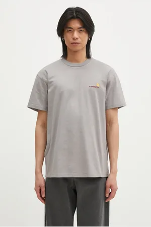 Carhartt T-shirt bawełniany American Script męski kolor z aplikacją I029956.2LRXX
