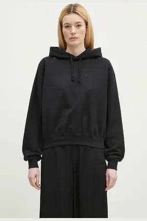 Y-3 Bluza bawełniana French Terry Boxy Hoodie damska kolor z kapturem gładka JX7373
