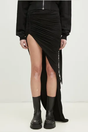 Rick Owens Rick Owens spódnica bawełniana Soft Edfu Skirt Long kolor maxi prosta DS01E3334.BHDB