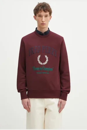 Fred Perry Bluza bawełniana męska kolor z aplikacją M9891.597