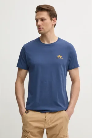Alpha Industries T-shirt bawełniany Basic T Small Logo męski kolor z nadrukiem 188505.435