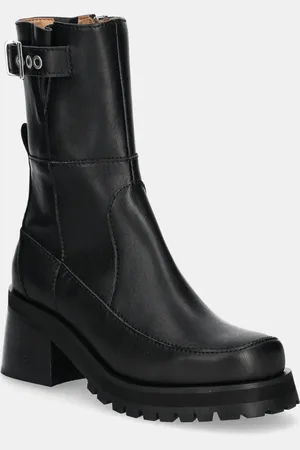 Ganni Botki Feminine Buckle Platform Boot damskie kolor na słupku S2784
