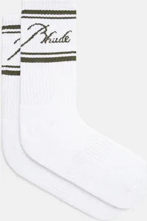 Rhude Skarpetki Striped Script Logo męskie kolor RHPS25SO03117