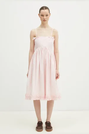 Ganni Sukienka bawełniana Cotton Poplin Strap kolor mini rozkloszowana W0325