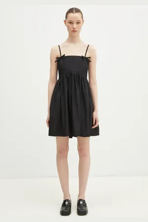 Ganni Sukienka bawełniana Cotton Poplin Strap kolor mini rozkloszowana W0194