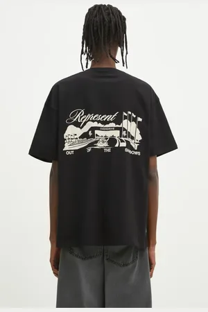 Represent T-shirt bawełniany Raceway męski kolor z nadrukiem MLM41063.01