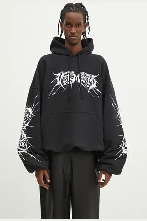 Vetements Bluza Death Metal Cropped Boxy kolor z kapturem z nadrukiem UA66HD620BW