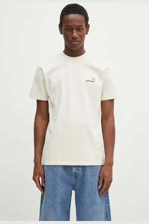 Carhartt T-shirt bawełniany American Script kolor gładki I029956-NATURAL