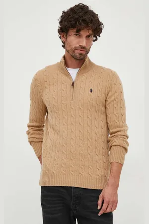 Ralph Lauren Sweter wełniany męski kolor z półgolfem