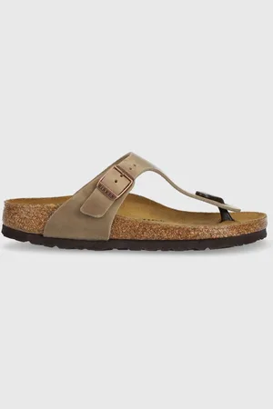 Birkenstock Japonki skórzane Gizeh 943813 damskie kolor na płaskim obcasie