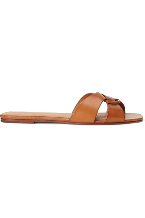 Ralph Lauren Klapki skórzane Plo Rng Sld damskie kolor 818955857