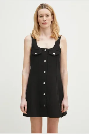 Ganni Sukienka Bonded Crepe Mini kolor mini rozkloszowana W0187