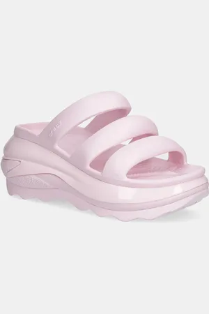 Crocs Klapki Mega Crush Tripe Strap damskie kolor na platformie 209842.6ZW