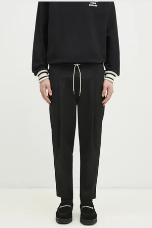 Drôle de Monsieur Spodnie z domieszką wełny Le Pantalon Cropped męskie kolor proste PERM-BP167-PL127-BL