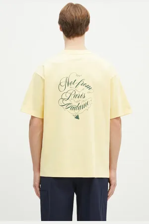 Drôle de Monsieur T-shirt bawełniany Le T-Shirt Slogan Vignes męski kolor z nadrukiem F-TS226-CO002-BAN
