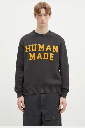 HUMAN MADE Sweter bawełniany Lowgauge Knit Sweater męski kolor HM29CS001