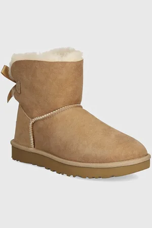 UGG śniegowce zamszowe Mini Bailey Bow II kolor 1016501-SAN