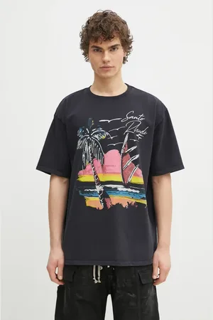 Rhude T-shirt bawełniany Saint- męski kolor z nadrukiem RHPS25TT04012