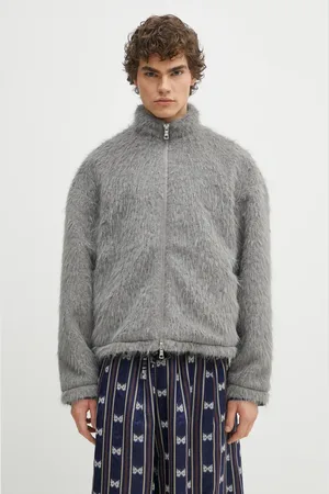 Mki Miyuki-Zoku Kurtka Faux Alpaca Track Jacket kolor przejściowa oversize FAUX.ALPACA.TRACK.JACK.