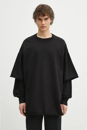 Rick Owens Rick Owens longsleeve bawełniany Tommy Hustler kolor gładki DU01E3266.RIGRN