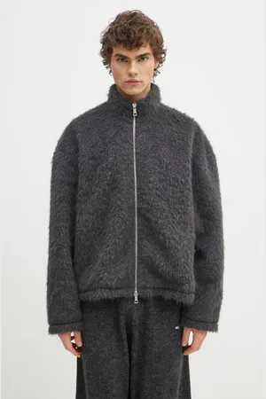 Mki Miyuki-Zoku Kurtka Faux Alpaca Track Jacket kolor przejściowa oversize FAUX.ALPACA.TRACK.CH