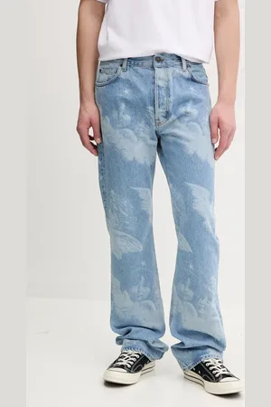 Fiorucci Jeansy Angel Print Straight Fit Jeans męskie U02SPDJE075DN03DN02