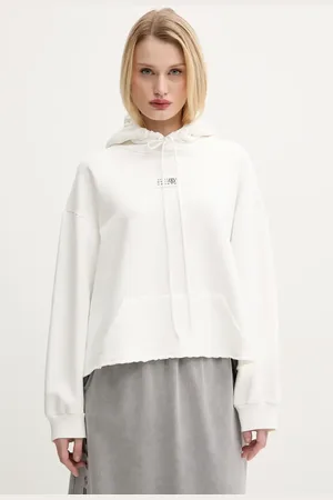 Maison Margiela Bluza bawełniana damska kolor z kapturem z aplikacją S52GU0235