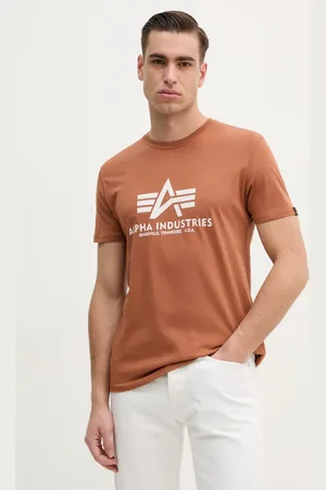 Alpha Industries T-shirt bawełniany męski kolor z nadrukiem