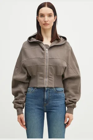 Rick Owens Rick Owens bluza bawełniana Collage Gimp damska kolor z kapturem gładka DS01E3233.F