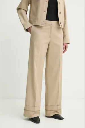 Samsøe Samsøe Spodnie SAESMELLA damskie kolor szerokie high waist F25100010
