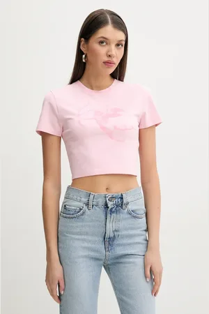 Fiorucci T-shirt bawełniany Cupid Print Cropped T-Shirt damski kolor W02SPTSH094CJ03PN02