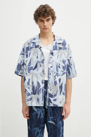 Kenzo Koszula z domieszką lnu męska kolor relaxed FF55CH1309P1.77