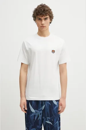 Kenzo T-shirt bawełniany Happy Tiger męski kolor z aplikacją FF55TS5274SG.02