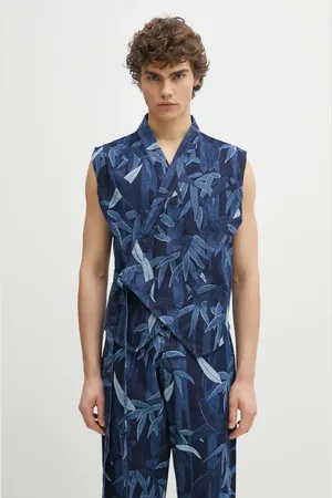 Kenzo Bezrękawnik jeansowy męski kolor przejściowy FF55DV0026P1.DM