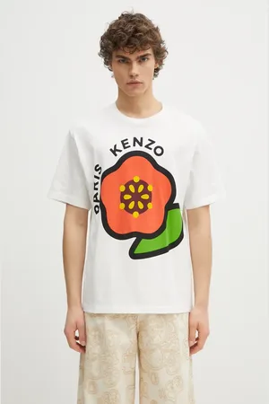 Kenzo T-shirt bawełniany męski kolor z nadrukiem FF55TS5304SG.02A