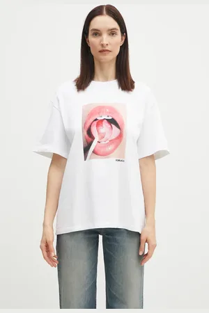 Fiorucci T-shirt bawełniany Lollipop Mouth Print Boxy T-Shirt damski kolor U02SPTSH103CJ01WH09