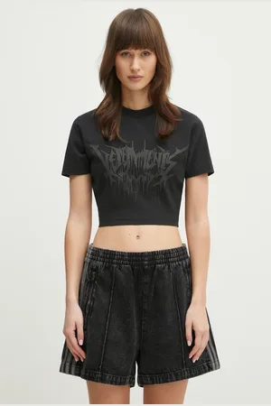 Vetements T-shirt Drip Metal Cropped Fitted damski kolor WA66TR730B