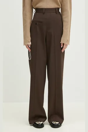 Maison Margiela Spodnie z domieszką wełny damskie kolor proste high waist S52KA0516