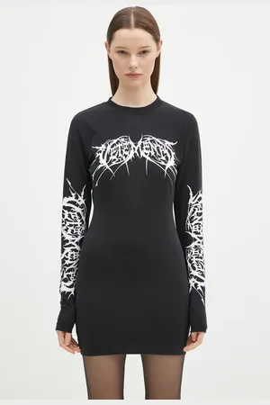 Vetements Sukienka Death Metal Longsleeve Mini kolor mini dopasowana WA66DR630BW