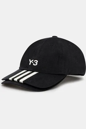 Y-3 Czapka z daszkiem bawełniana Stripes Double Brim Cap kolor z aplikacją JN7183