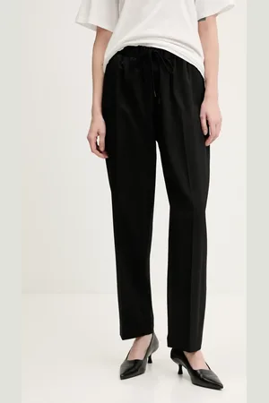 Maison Margiela Spodnie z domieszką wełny damskie kolor proste high waist S52KA0512.M35153