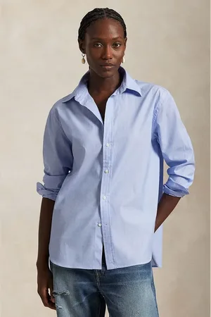 Ralph Lauren Koszula bawełniana Long Sleeve Light Shirt damska kolor relaxed z kołnierzykiem klasycznym 211968220