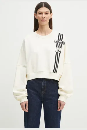 adidas Bluza bawełniana Adibreak Cropped Sweatshirt damska kolor z aplikacją JD0084