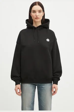 Kenzo Bluza bawełniana Boke Flower 2.0 damska kolor z kapturem z aplikacją FF52SW1754MB.99J