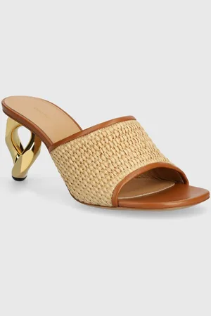 J.W.Anderson Klapki Raffia Sandal damskie kolor na słupku ANW42230A