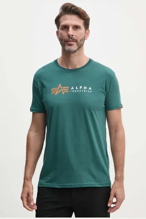Alpha Industries T-shirt bawełniany Label męski kolor z nadrukiem 118502