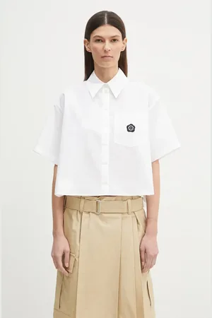 Kenzo Koszula bawełniana damska kolor relaxed z kołnierzykiem klasycznym FF52CH2629LH.01